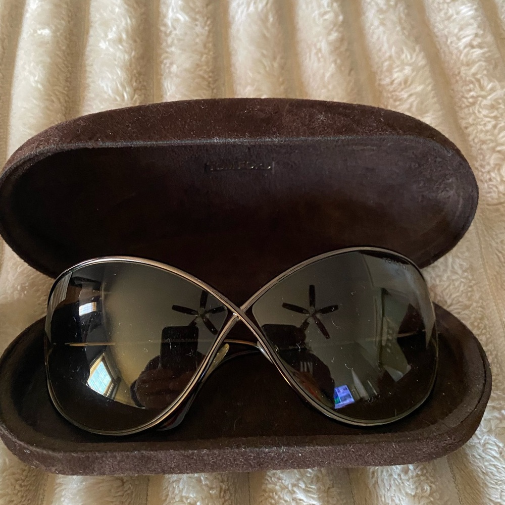 Tom Ford Black Sunglasses with Brown Case